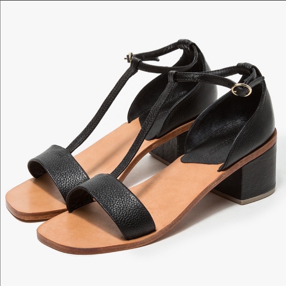 Rachel Comey Cleo sandal with short block heel.